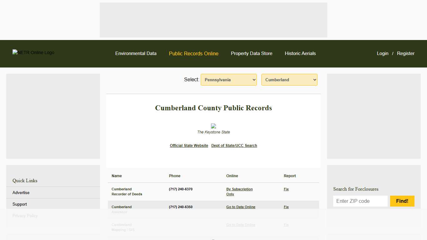NETR Online • Cumberland • Cumberland Public Records, Search Cumberland Records, Cumberland Property Tax, Pennsylvania Property Search, Pennsylvania Assessor