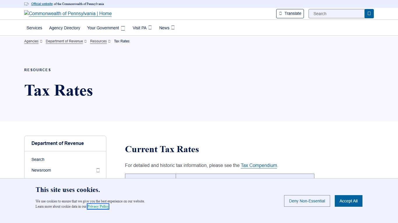 Tax Rates | Department of Revenue | Commonwealth of Pennsylvania